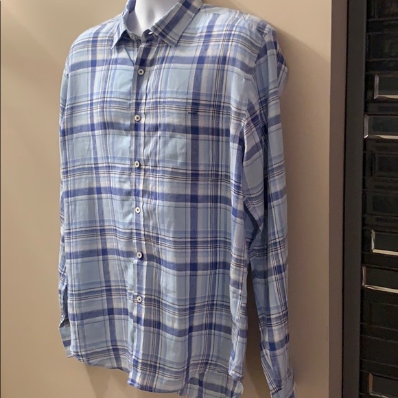 BUGATCHI Casual Linen Shirt. Size Large - Picture 3 of 14